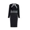 Chloe Bow Jacquard Knitted Dress