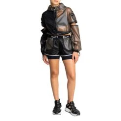 Short Nylon Blouse With Zip-Off Sleeves Nero Black -Maison Close Sales aeon7mimxmbih8i45jaw