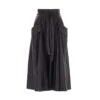 Designer Faux Leather Midi Skirt Dark Blue