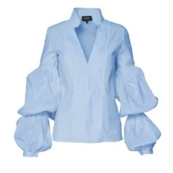 Tiered Victorian Sleeve Shirt With V Neck