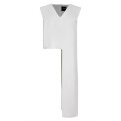 Asymmetrical Blouse With V-Neck - Ivory