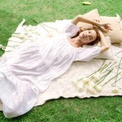 Rosemary Dotted Cotton Prairie Dress -Maison Close Sales ata2hltfvw8yhjr909q8