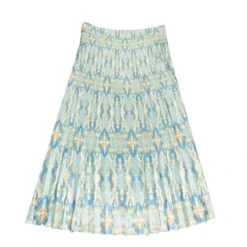 Baroque Blue&Gold Satin Skirt