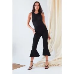 Black Frill Hem Trousers -Maison Close Sales black frill hem trousers 474fb1ab4faa05677daa226e0fdcfa96