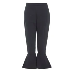 Black Frill Hem Trousers