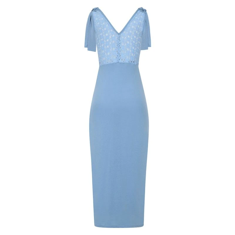 Blue Lace Back Maxi Dress 5 Blue Lace Back Maxi Dress - Image 3