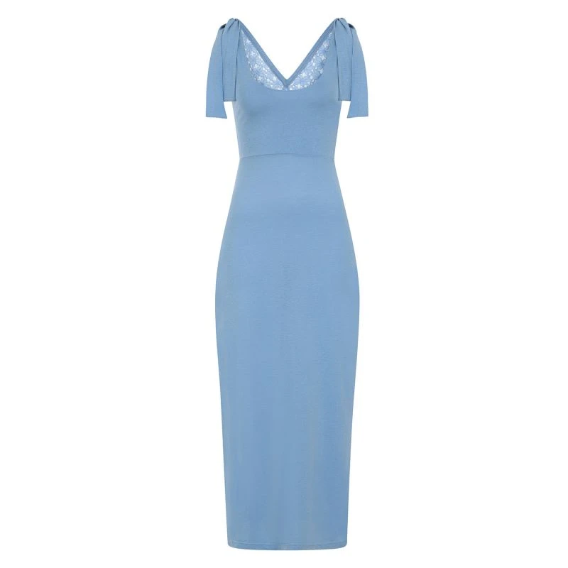 Blue Lace Back Maxi Dress 3 Blue Lace Back Maxi Dress