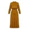 Romee Honey Orange Turtleneck Open Back Cupro Midi Dress With Mermaid Skirt -Maison Close Sales bopxydmj5pv9mpfpliga