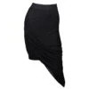 Fall Out A-Symmetric Black Linen Jersey Skirt