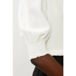 Carrie Short-Sleeve Silk Blouse - White -Maison Close Sales carrie short sleeve silk blouse white 7063f1c5b26d38ad9c032bcc371aa69f