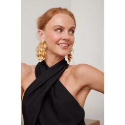 Celia Black X Neck Midi Party Dress -Maison Close Sales celia black x neck midi party dress 58345c68f96e16300592e541d4a439bd