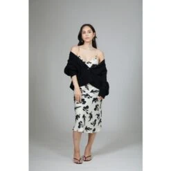 V Silk Slip Dress - Koi Ink & Off White Print -Maison Close Sales cfjzakn2zb0mocsurxmq