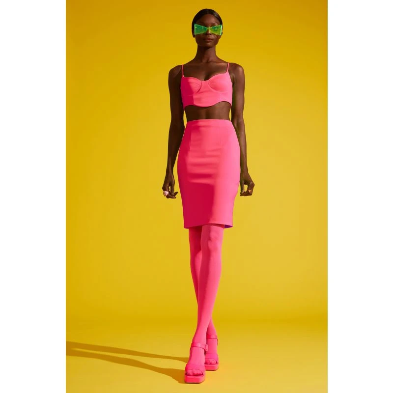 Classic Pencil Skirt - Miami Pink 4 Classic Pencil Skirt - Miami Pink - Image 2