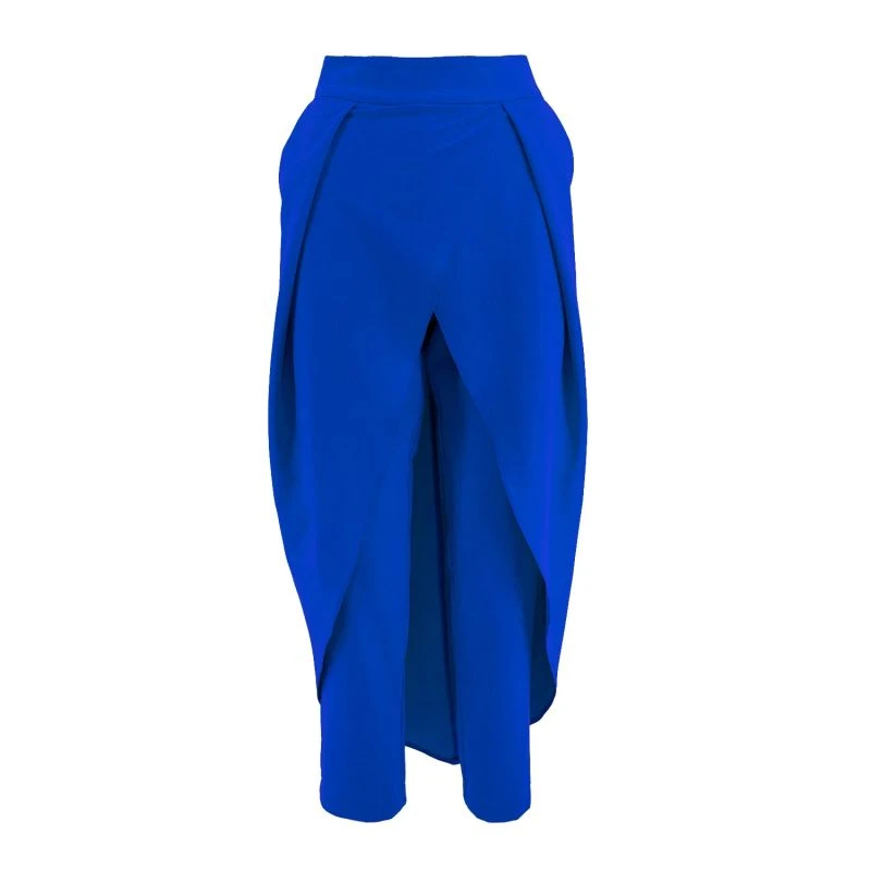 Electric Blue Pants With Skirt 3 Electric Blue Pants With Skirt