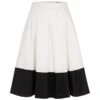 Colorblock A-Line Skirt Creme-Black