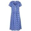 Cotton Karen Short Sleeve Day Dress In Wedgewood Blue Flower