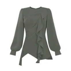 Dress To Impress Asymmetric Blouse - Grey