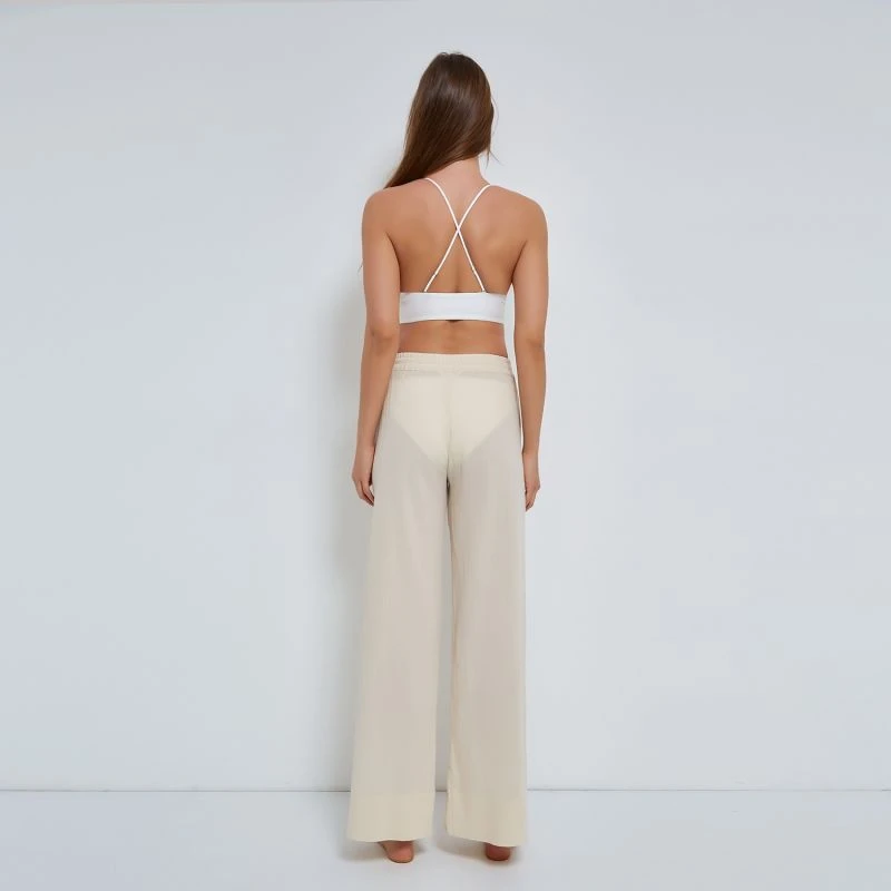 Pull-On Trousers Crinkle Organic Cotton In Beige 7 Pull-On Trousers Crinkle Organic Cotton In Beige - Image 5