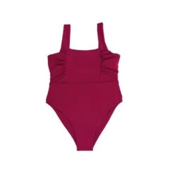 Saint Tropez Ruffled One-Piece Swimsuit In Red Coral