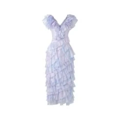 Eileen Shiny Silk Layered Dress