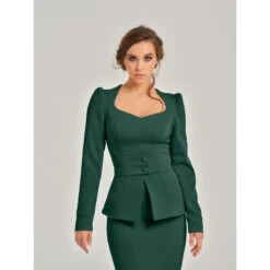 Emerald Dream Fitted Two-Piece Set -Maison Close Sales emerald dream sweetheart blouse 99dad27447194eb6b4bde0b607eea090