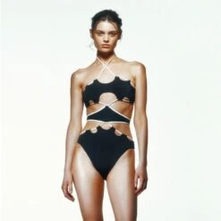 Eudora Black And White Cut-Out Swimsuit -Maison Close Sales eudora b w swimsuit 00f11d927eea233bd82ae19aad27d246