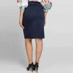 Dark Blue Pencil Skirt Stretch Gabardine -Maison Close Sales fc7rlumeap1k6sfvhgtu