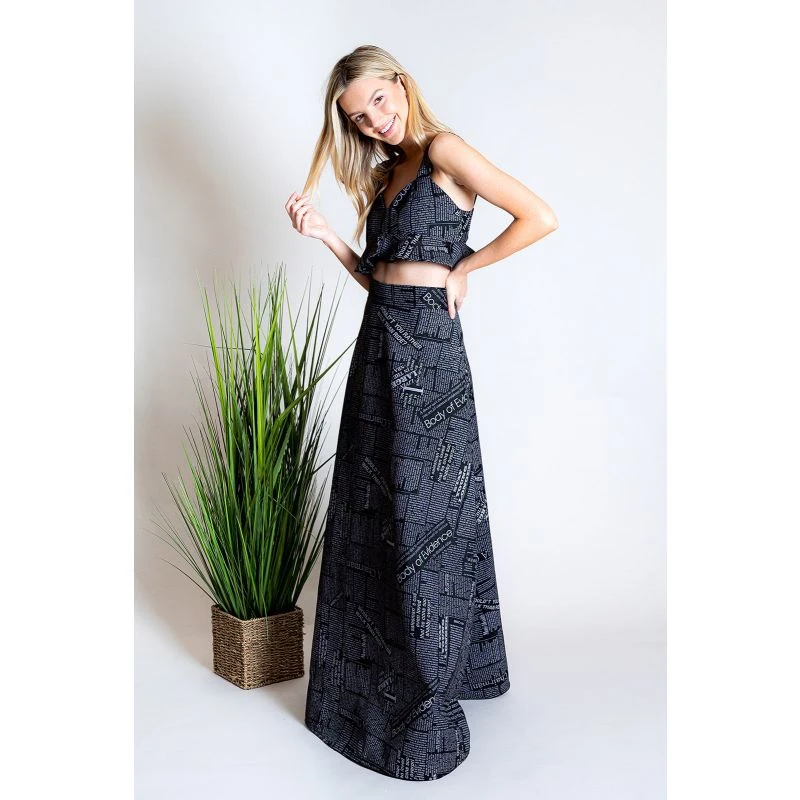 Newspaper A-Line Skirt In Black 5 Newspaper A-Line Skirt In Black - Image 3