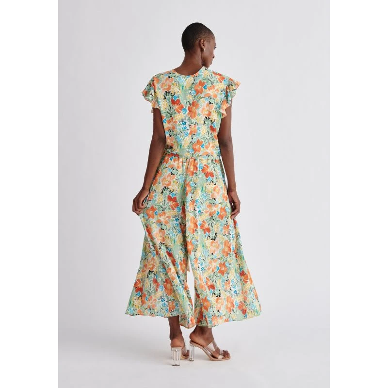 Front Split Floral Trousers - Yellow Floral 6 Front Split Floral Trousers - Yellow Floral - Image 4