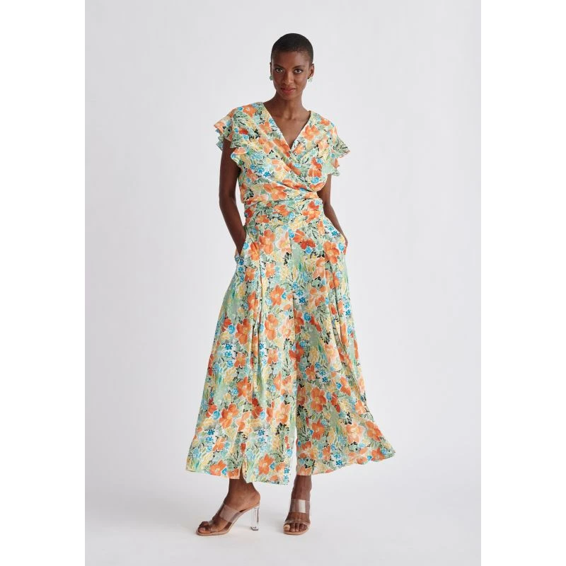 Front Split Floral Trousers - Yellow Floral 7 Front Split Floral Trousers - Yellow Floral - Image 5