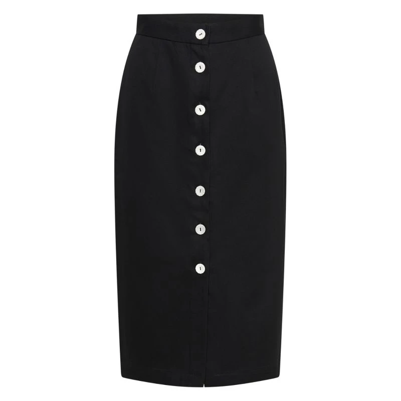 Florence Fluttering Straight Skirt In Black With Stripe Detail 3 Florence Fluttering Straight Skirt In Black With Stripe Detail