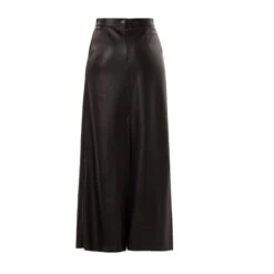 Long Faux Leather A-Line Skirt With Embroidery Black -Maison Close Sales fltfcqydaik94sfygzbx