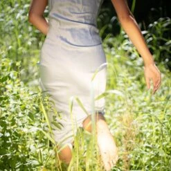 Natural Dyed Prairie Wildrye Slip Dress In Tall Bell Flower -Maison Close Sales fmsjrfwjzre5jdsr4cde