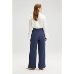 Fringed Linen Trousers Blue -Maison Close Sales fringed linen trousers bad525439a1d57bf97d7d87d5e8ed919