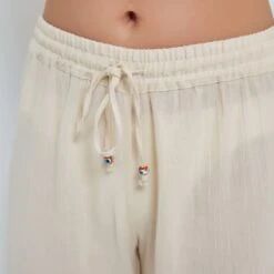 Pull-On Trousers Crinkle Organic Cotton In Beige 10 Pull-On Trousers Crinkle Organic Cotton In Beige -Maison Close Sales ginqsjjhzpgvlhlr4tcv