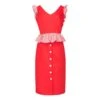 Florence Fluttering Top & A-Line Skirt Matching Set In Red With Gingham Print -Maison Close Sales gkcnwxlwbrnjmqlmkpb6