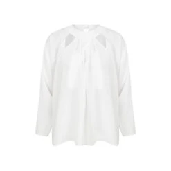 White Geometric Cut Top