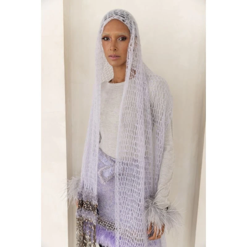 Lavender Handmade Knit Midi Skirt 11 Lavender Handmade Knit Midi Skirt - Image 9