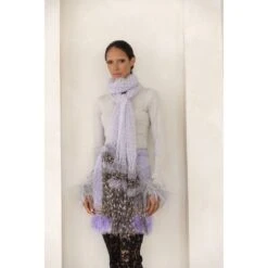 Lavender Handmade Knit Midi Skirt 26 Lavender Handmade Knit Midi Skirt -Maison Close Sales grey cashmere handmade knit scarf 9203645a48ba09cfb02359cc7560503f