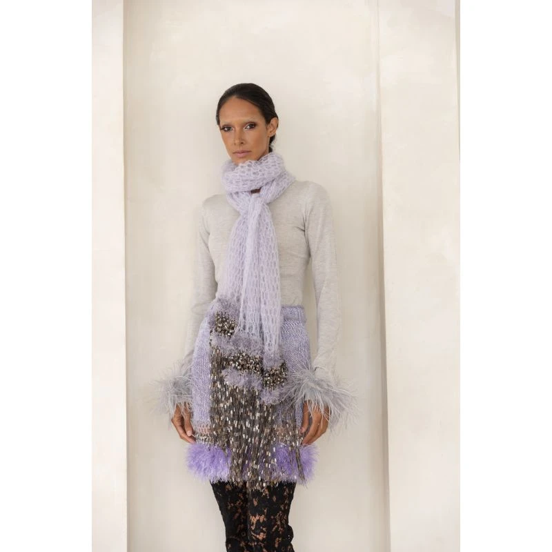 Lavender Handmade Knit Midi Skirt 14 Lavender Handmade Knit Midi Skirt - Image 12