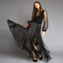 Laser Cut Black Paneled Skirt 14 Laser Cut Black Paneled Skirt -Maison Close Sales gtgna3fmssgr1kzhrodo