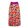 Half-Circle Pleated Midi Skirt With Colorful Wavy Print 1 Half-Circle Pleated Midi Skirt With Colorful Wavy Print -Maison Close Sales half circle pleated midi skirt with colorful wavy print 73ce45a5187b0ec418cfc664715767a9