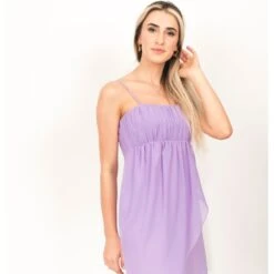Lilac Chiffon Gather Detail Dress -Maison Close Sales hejwgq4wdt8xfmos5mav