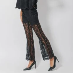 High - Waisted Lace Bell - Bottom Pants -Maison Close Sales high waisted lace bell bottom pants 86bca6259cbdead769c0866b58b7d945