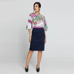 Dark Blue Pencil Skirt Stretch Gabardine -Maison Close Sales hrzhh17g8cdnaswq8csc