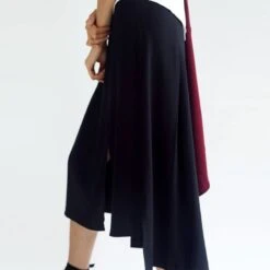 Bamboo Hi-lo Hemline Midi Skirt With Side Slit In Black -Maison Close Sales hwidgj4ippgyacgm5hkt