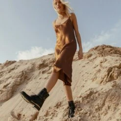 Slip Camel Silk Dress -Maison Close Sales ifl675eljtcs3vriogvt