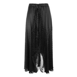 Laser Cut Black Paneled Skirt