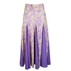 Leaves & Polka Dot Print Maxi Flouncy Skirt