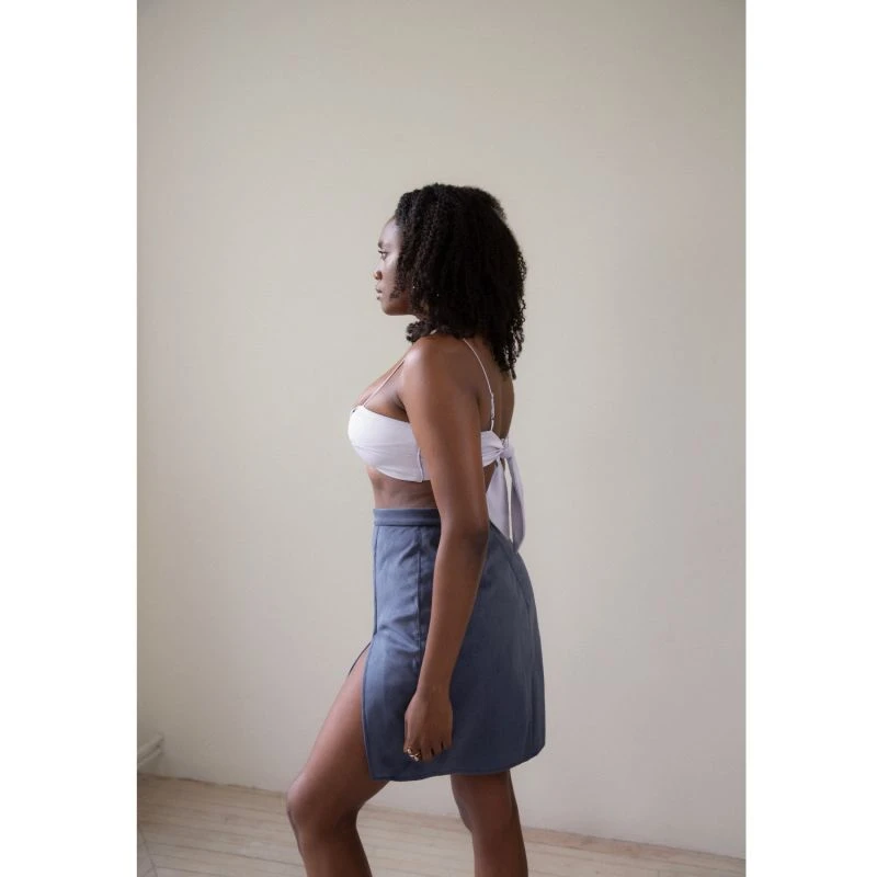 Juliette Vegan Suede Skirt Blueberry 6 Juliette Vegan Suede Skirt Blueberry - Image 4